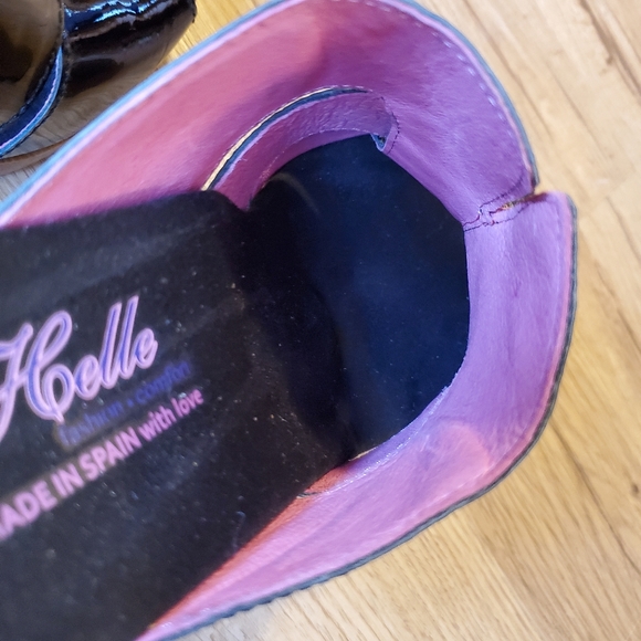 Helle Comfort black patent Natalia sandal 39 9 - Picture 3 of 13